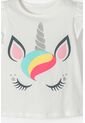 Camiseta De LittleMic Manga Corta Marfil Para Niña 2T A 5T 3T de LittleMic