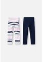 Pack X2 Leggings LittleMic Multicolor Para Niña 2T A 5T 3T de LittleMic