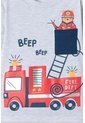 Camiseta LittleMic Gris Manga Corta Para Niño 2T A 5T 2T de LittleMic