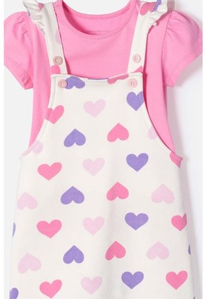 Vestido Tipo Jardinera De Littlemic Multicolor Para Niña 2T A 5T 4T