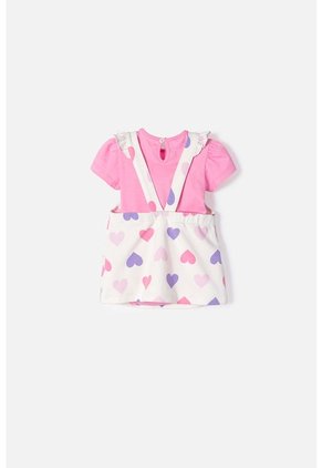 Vestido De Littlemic Tipo Jardinera Multicolor Para Bebé Niña 9-12
