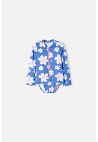 Vestido De Baño LittleMic Multicolor Enterizo Manga Larga Para Niña 2T A 5T 3T LittleMic