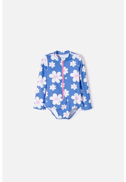 Vestido De Baño LittleMic Multicolor Enterizo Manga Larga Para Niña 2T A 5T 3T
