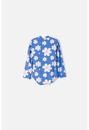 Vestido De Baño LittleMic Multicolor Enterizo Manga Larga Para Niña 2T A 5T 3T