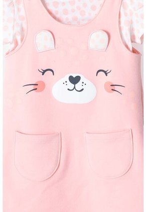 Vestido De LittleMic De Dos Piezas Salmon Para Niña 2T A 5T 5T