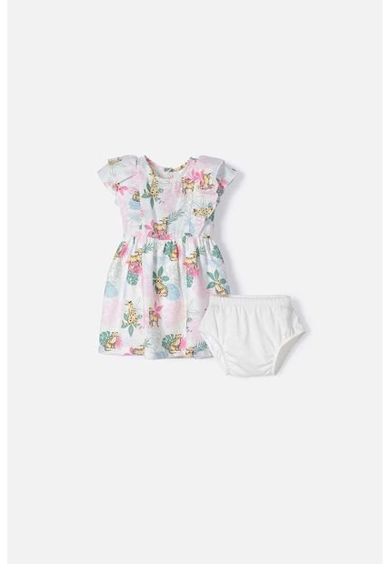 Vestido De LittleMic Multicolor Con Panty Para Bebé Niña 12-18