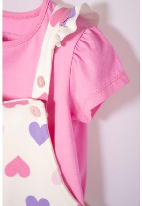 Vestido Tipo Jardinera De Littlemic Multicolor Para Niña 2T A 5T 4T