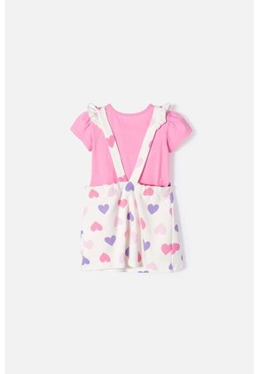 Vestido Tipo Jardinera De Littlemic Multicolor Para Niña 2T A 5T 4T