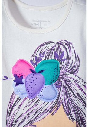 Camiseta LittleMic Marfil Manga Corta Para Niña 2T A 5T 5T
