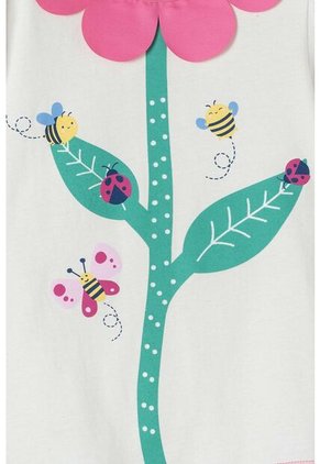 Camiseta Littlemic Marfil Cuello Redondo Para Niña 2T A 5T 2T