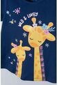 Camiseta De Littlemic Manga Corta Azul Para Niña 2T A 5T 5T de LittleMic