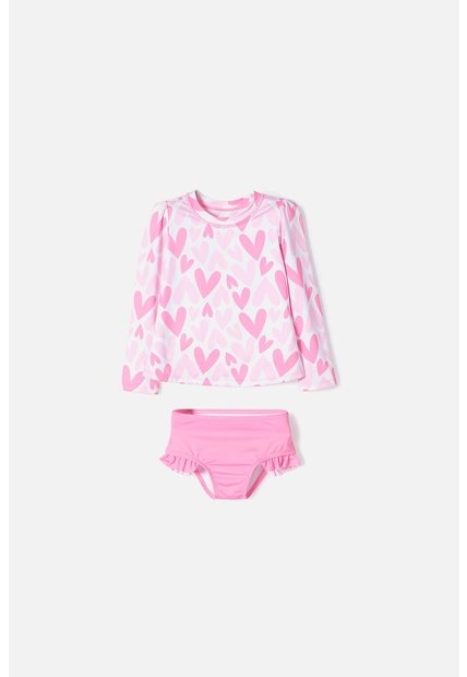 Vestido De Baño LittleMic Multicolor Manga Larga Para Niña 2T A 5T 3T
