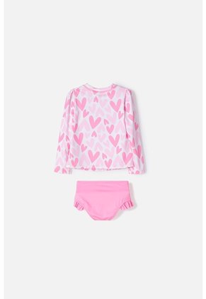 Vestido De Baño LittleMic Multicolor Manga Larga Para Niña 2T A 5T 3T