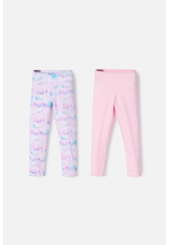 Pack X2 Leggins De Mic Multicolor Para Niña 2T A 5T 2T LittleMic