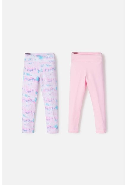 Pack X2 Leggins De Mic Multicolor Para Niña 2T A 5T 2T