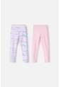 Pack X2 Leggins De Mic Multicolor Para Niña 2T A 5T 2T de LittleMic