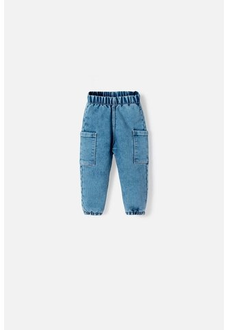 Jogger De Littlemic Cintura Elastica Azul Para Bebé Niña 3-6 LittleMic