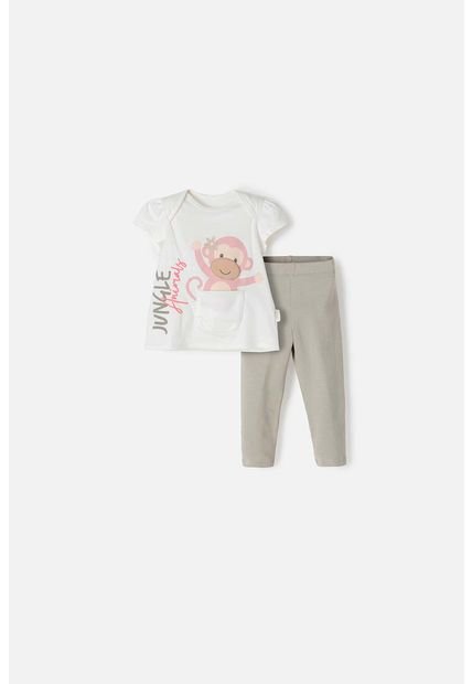 Conjunto De LittleMic Con Pantalón Largo Verde Para Bebé Niña 3-6