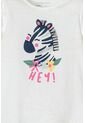 Camiseta De Littlemic Manga Corta Marfil Para Niña 2T A 5T 4T de LittleMic