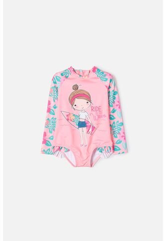 Vestido De Baño LittleMic Multicolor Tipo Enterizo Para Niña 2T A 5T 3T LittleMic