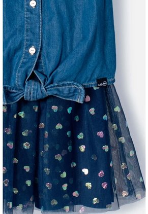 Vestido De Littlemic Con Tull Azul Para Niña 2T A 5T 3T