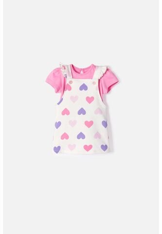 Vestido De Littlemic Tipo Jardinera Multicolor Para Bebé Niña 9-12 LittleMic