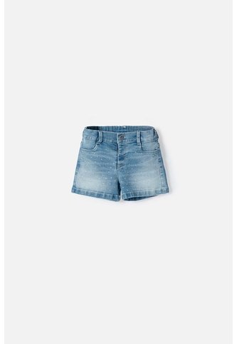 Short De Littlemic Con Bolsillos Azul Para Niña 2T A 5T 2T LittleMic
