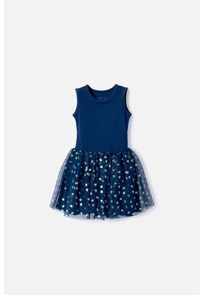 Vestido De Littlemic Con Tull Azul Para Niña 2T A 5T 3T