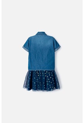 Vestido De Littlemic Con Tull Azul Para Niña 2T A 5T 3T