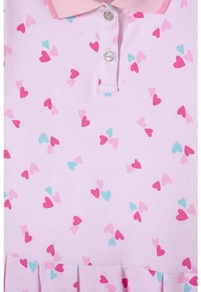 Vestido De Littlemic Manga Corta Rosado Para Niña 2T A 5T 3T