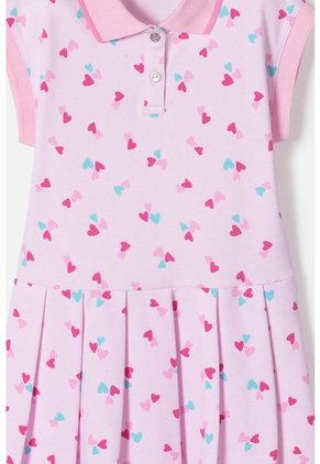 Vestido De Littlemic Manga Corta Rosado Para Niña 2T A 5T 3T