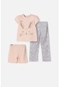 Pijama De Littlemic X3 Piezas Multicolor Para Niña 2T A 5T 5T de LittleMic
