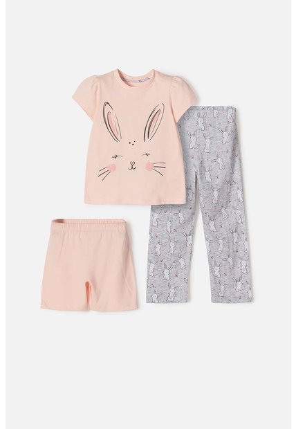 Pijama De Littlemic X3 Piezas Multicolor Para Niña 2T A 5T 5T