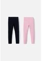 Leggins X2 De LittleMic Negro Y Palo De Rosa  Para Niña 2T A 5T 2T de LittleMic
