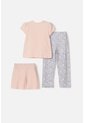 Pijama De Littlemic X3 Piezas Multicolor Para Niña 2T A 5T 5T de LittleMic