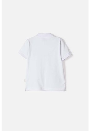 Camiseta Tipo Polo De Littlemic Blanco Para Niño 2T A 5T 3T
