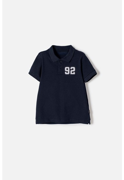Camiseta Tipo Polo De Mic Azul Para Niño 2T A 5T 3T