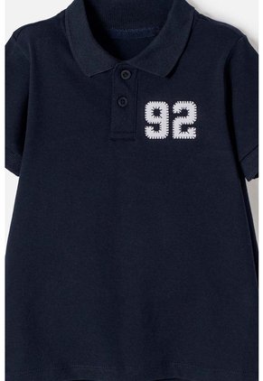Camiseta Tipo Polo De Mic Azul Para Niño 2T A 5T 3T