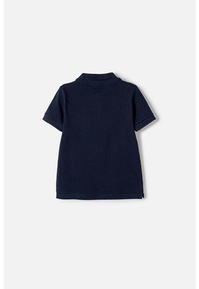 Camiseta Tipo Polo De Mic Azul Para Niño 2T A 5T 3T