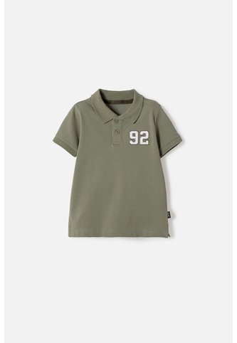Camiseta Tipo Polo De Littlemic Verde Para Niño 2T A 5T 5T LittleMic