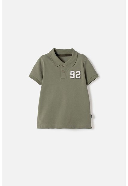 Camiseta Tipo Polo De Littlemic Verde Para Niño 2T A 5T 5T