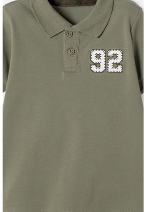 Camiseta Tipo Polo De Littlemic Verde Para Niño 2T A 5T 5T