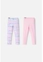 Pack X2 Leggins De Mic Multicolor Para Niña 2T A 5T 2T de LittleMic