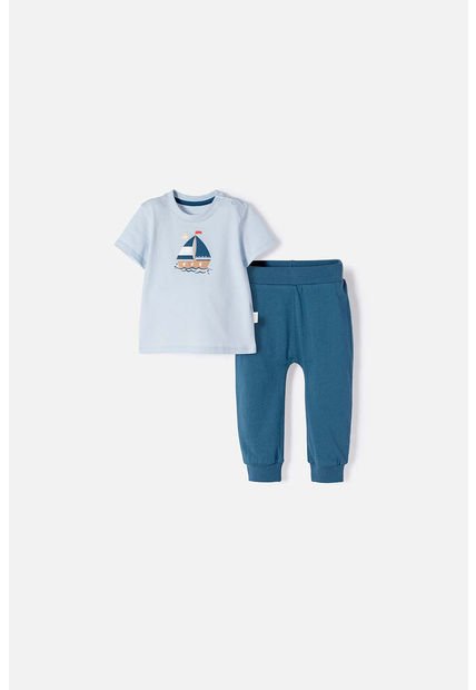 Conjunto LittleMic Azul De Pantalón Largo Para Bebé Niño 3-6