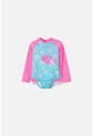 Vestido De Baño LittleMic Rosado Y Azul Manga Larga Para Niña 2T A 5T 5T de LittleMic