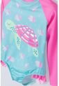 Vestido De Baño LittleMic Rosado Y Azul Manga Larga Para Niña 2T A 5T 5T de LittleMic