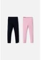Leggins X2 De LittleMic Negro Y Palo De Rosa  Para Niña 2T A 5T 5T de LittleMic