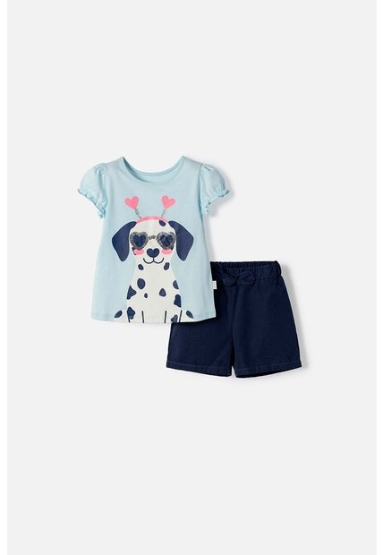 Conjunto De Littlemic Con Short Multicolor Para Niña 2T A 6T 5T