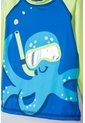 Conjunto De Baño De Littlemic Manga Larga Azul Y Verde Para Niño 2T A 6T 4T de LittleMic