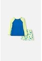 Conjunto De Baño De Littlemic Manga Larga Azul Y Verde Para Niño 2T A 6T 4T de LittleMic